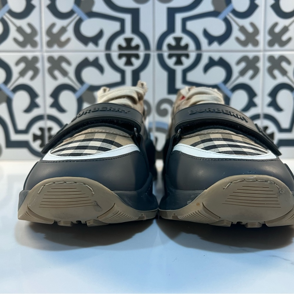 Burberry Beige Check Ramsay Sneakers, Size 42 (US 9) - Picture 2 of 6